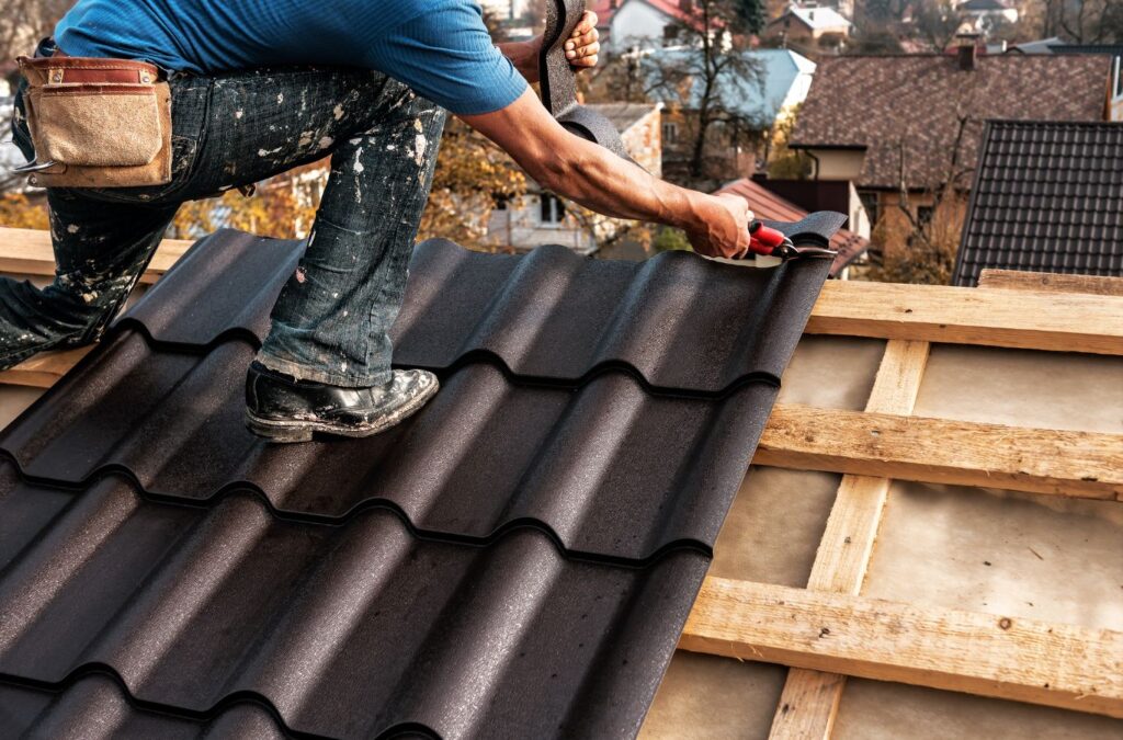 A Kings Roofing & Contracting installer completing roof installation in Eagle, ID, highlighting craftsmanship and reliability. Roof Installation near me.